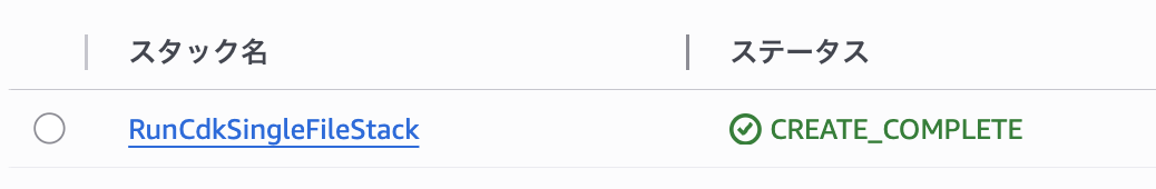 CloudFormationで実際のスタックを確認